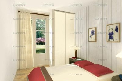 Bedroom. Maisons de Biarritz real estate development