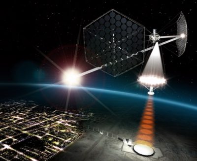 Space-based solar power station. Science&Vie Junior