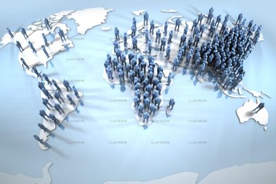 Science & Vie  Population density map by continent