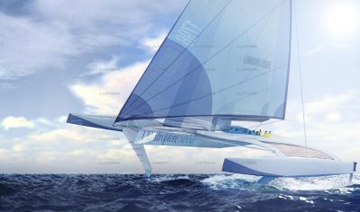 Maxi hydrofoil in action.