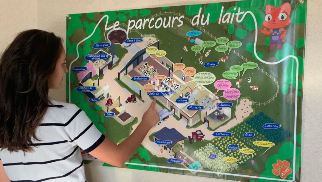 This interactive game was adapted into a printed illustration and displayed in the classroom
